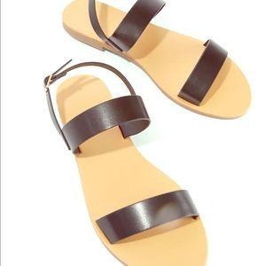 Leather Dual Strap Sandals
